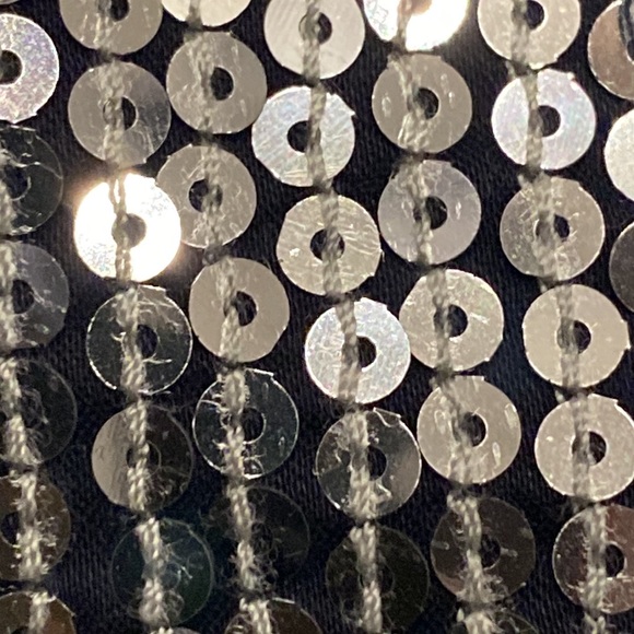 TORY BURCH - top: l/s navy 3/4 slv w silver sequin accents on neck & cuffs - 10 - Picture 14 of 16